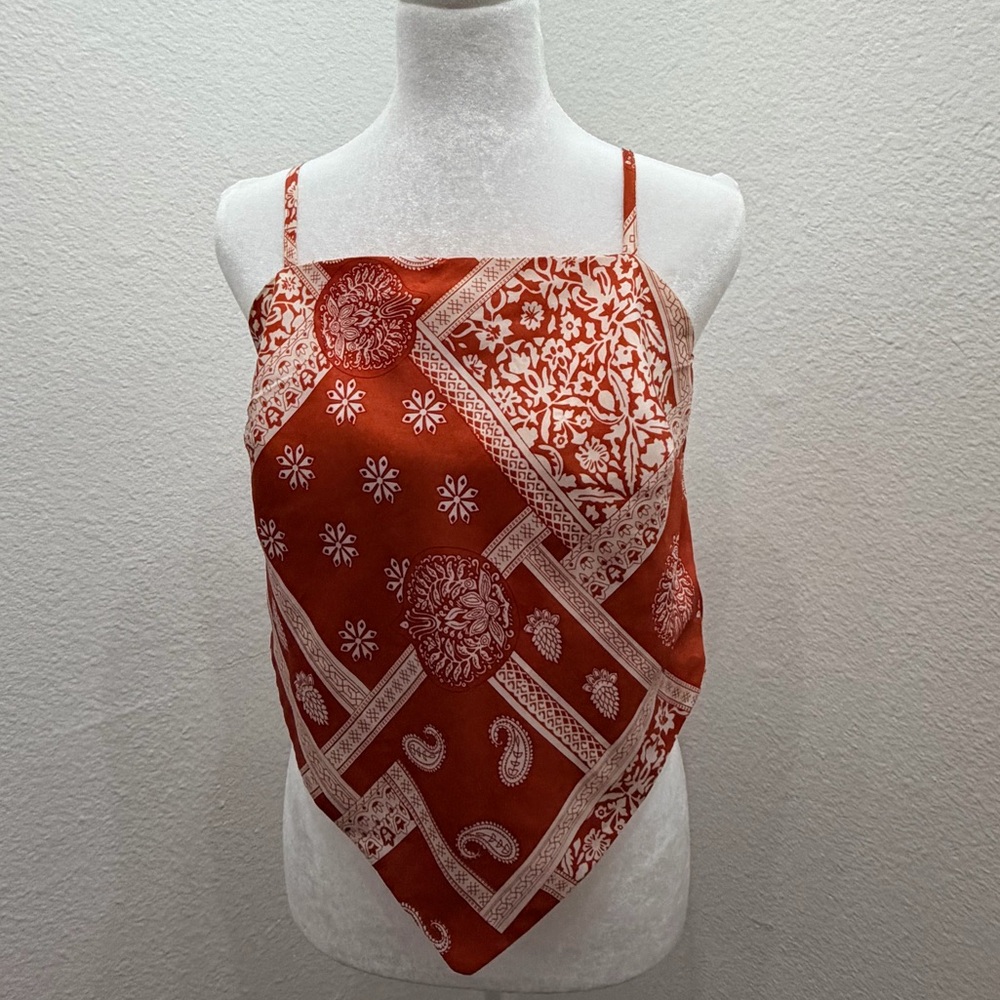 french kyss Rust Bandana-Print Handkerchief Cami